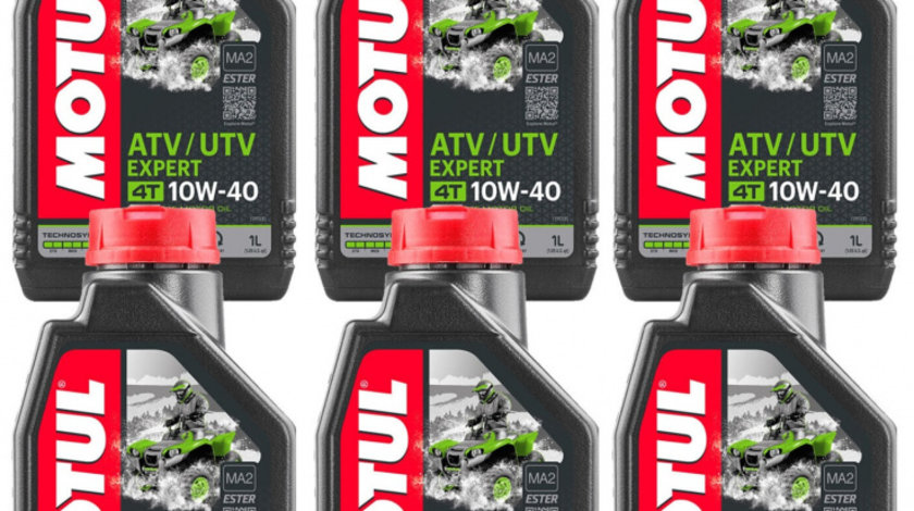 Set 6 Buc Ulei Motor Atv Motul 4T ATV-UTV Expert 10W-40 MA 1L 105938