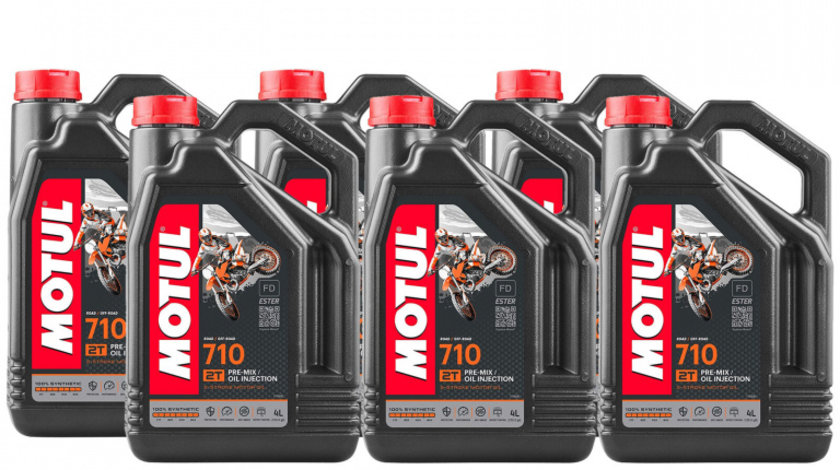 Set 6 Buc Ulei Motor Motul 710 2T 100% Synthetic Ester FD 4L 104035