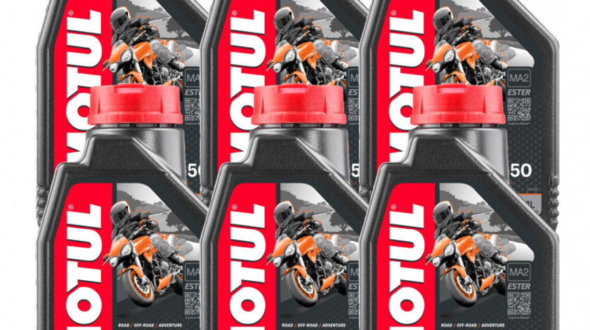 Set 6 Buc Ulei Motor Motul 7100 4T 100% Syntetic 10W-50 1L 104097