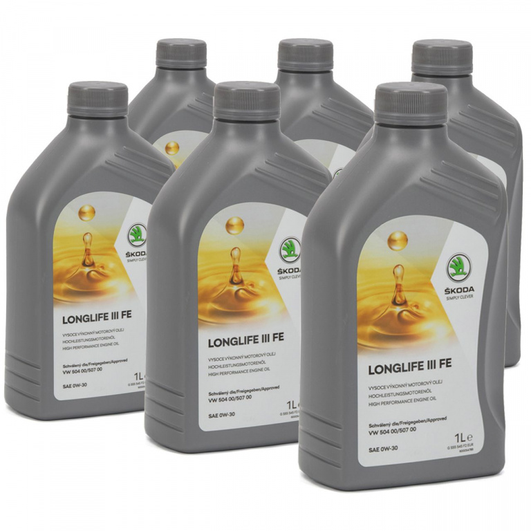 Set 6 Buc Ulei Motor Oe Skoda Longlife III FE 0W-30 1L GS55545F2EUR