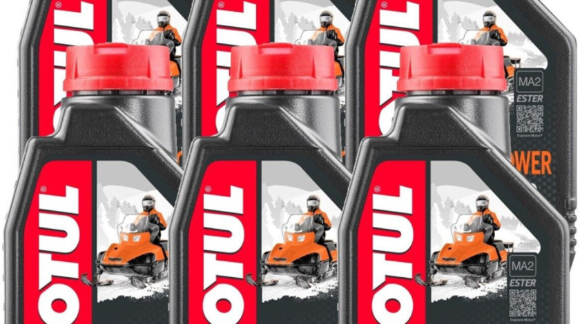 Set 6 Buc Ulei Motor Snowmobil Motul Snowpower 4T 0W-40 1L 105891