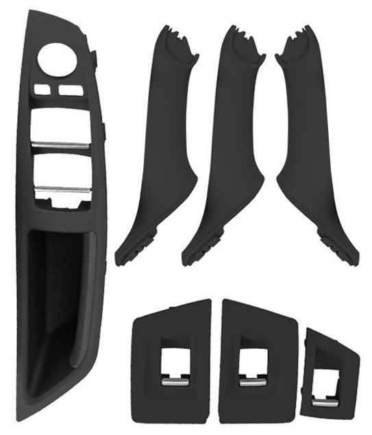 Set 7 Buc Manere Usi Interior Am Bmw Seria 5 F10 2009-2016 Negru EWS-BM-035