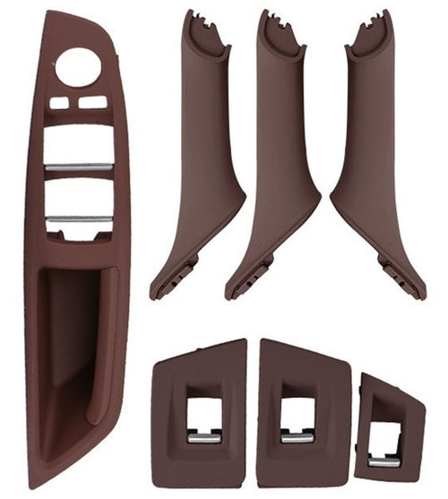 Set 7 Buc Manere Usi Interior Am Bmw Seria 5 F10 2009-2016 Visiniu Wine Red EWS-BM-036
