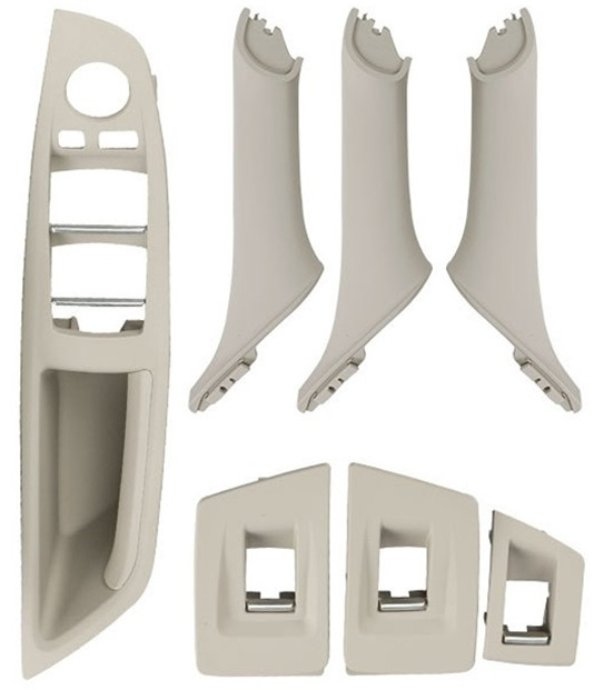 Set 7 Buc Manere Usi Interior Am Bmw Seria 5 F11 2009-2016 Bej Alb EWS-BM-057