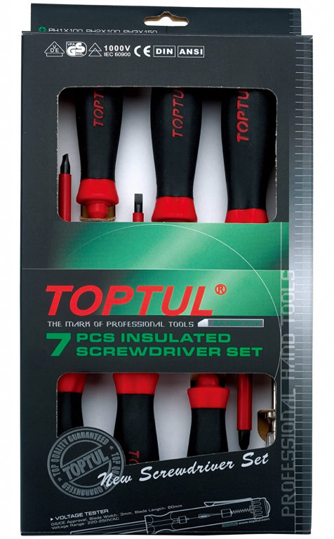 Set 7 Buc Surubelnite Electrician Toptul GAAE0704