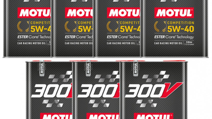 Set 7 Buc Ulei Motor Motul 300V Competition Ester Core® Technology 5W-40 5L 110818