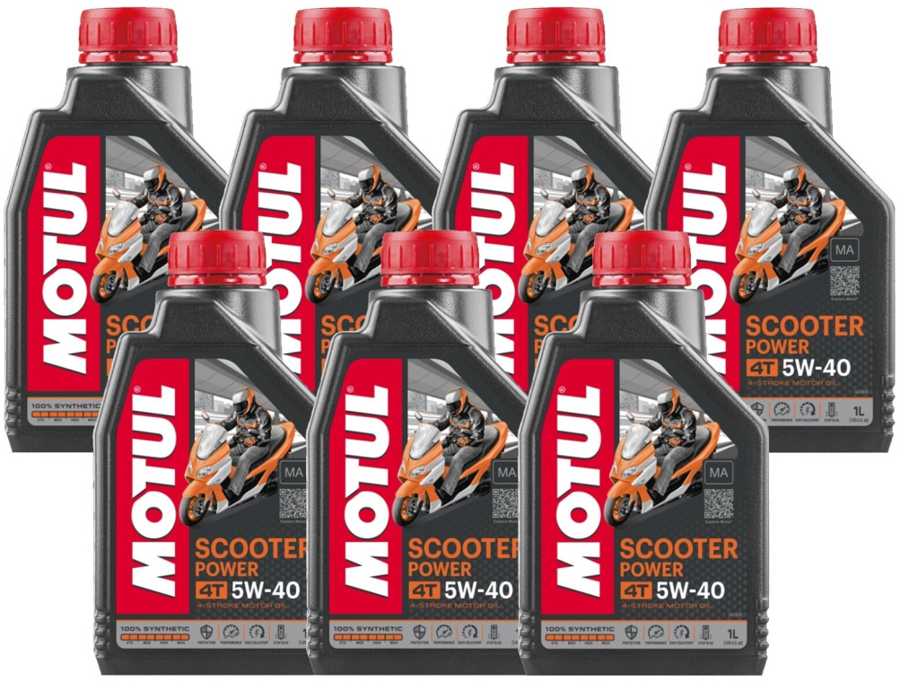 Set 7 Buc Ulei Motor Motul 4T Scooter Power 5W-40 1L 105958