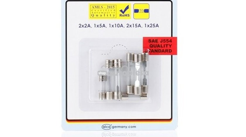 Set 7 sigurante fuzibile de sticla 2A - 25A ALCA 08337 piesa NOUA