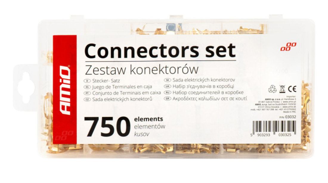 Set 750 conectori terminali pentru circuite electrice AVX-AM03032
