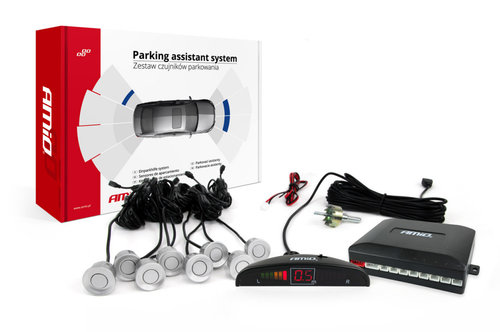 Set 8 Buc Senzori Parcare Led Argintiu Amio 01598