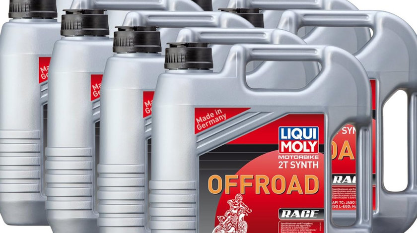 Set 8 Buc Ulei Motor Liqui Moly Motorbike 2T Synth Offroad Race 4L 3064