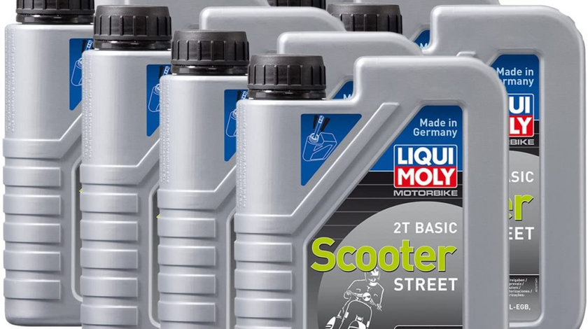 Set 8 Buc Ulei Motor Liqui Moly Motorbike 2T Basic Scooter 1L 1619