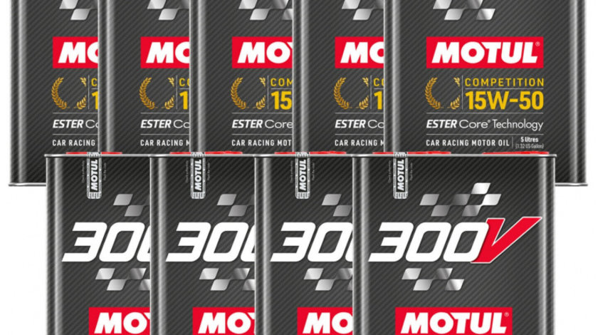 Set 9 Buc Ulei Motor Motul 300V Competition Ester Core® Technology 15W-50 5L 110861