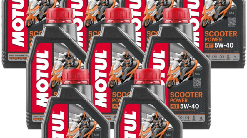 Set 9 Buc Ulei Motor Motul 4T Scooter Power 5W-40 1L 105958