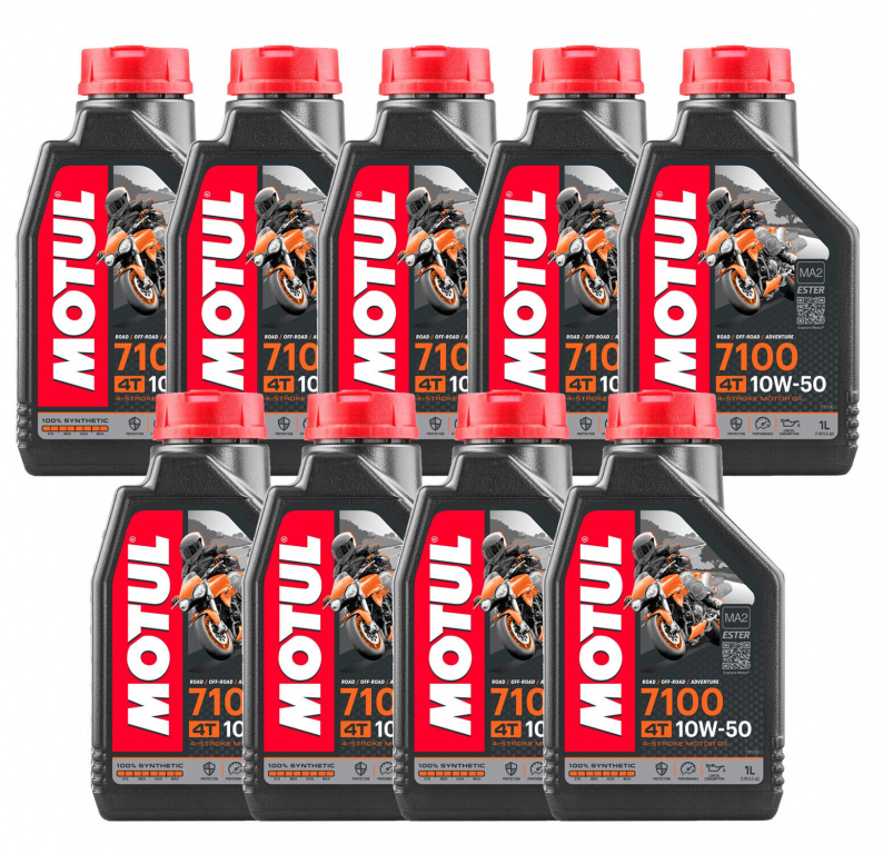 Set 9 Buc Ulei Motor Motul 7100 4T 100% Syntetic 10W-50 1L 104097