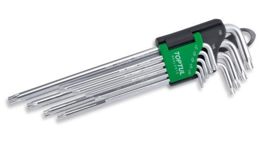 Set 9 chei imbus torx special lungi, Toptul 1.5-10 mm