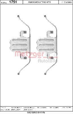 Set Accesorii, Placute Frana Metzger Bmw 109-1751