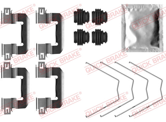 Set accesorii, placute frana punte fata (1090064 QBK) HYUNDAI,PEUGEOT