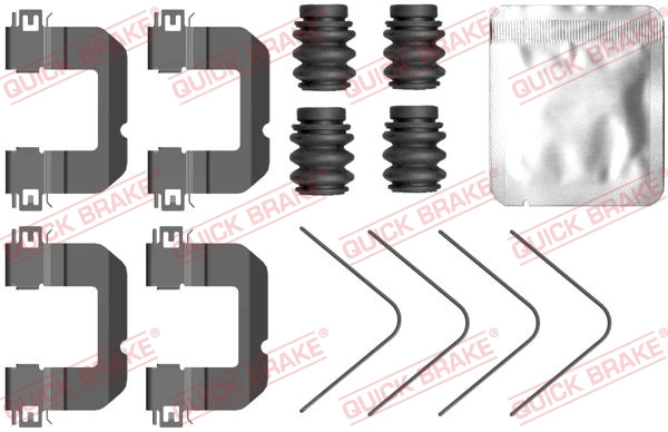 Set accesorii, placute frana punte fata (1090102 QBK) KIA