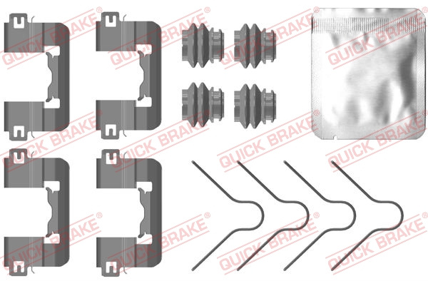 Set accesorii, placute frana punte fata (1090105 QBK) KIA