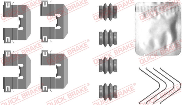 Set accesorii, placute frana puntea spate (1090117 QBK) HYUNDAI,KIA