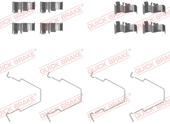 Set accesorii, placute frana puntea spate (1091652 QBK) KIA
