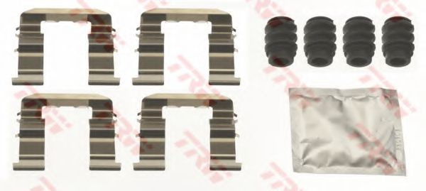 Set accesorii, placute frana RENAULT SCENIC II (JM0/1) (2003 - 2009) TRW PFK714 piesa NOUA