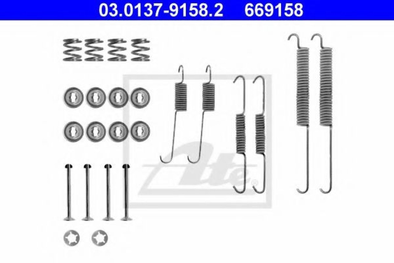 Set accesorii, sabot de frana PEUGEOT 206 SW (2E/K) (2002 - 2016) ATE 03.0137-9158.2 piesa NOUA