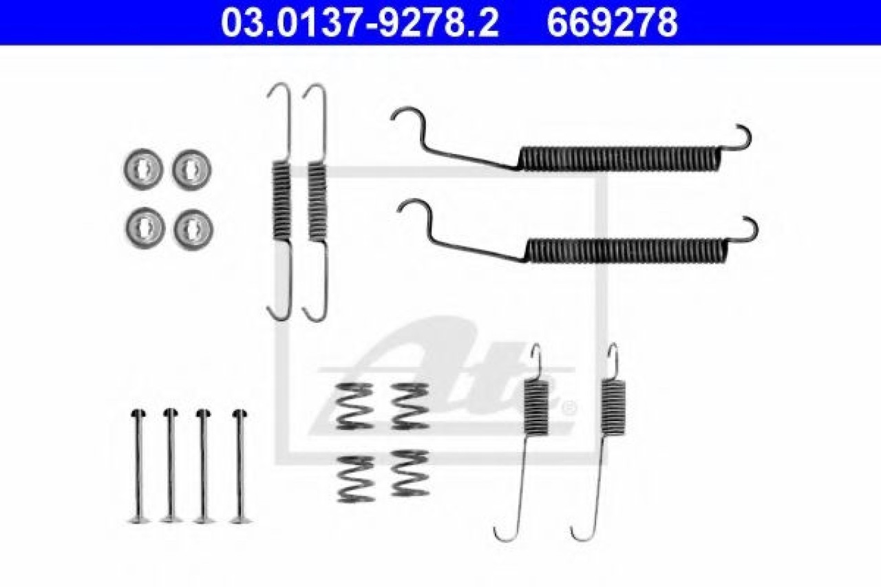 Set accesorii, sabot de frana PEUGEOT 206 Hatchback (2A/C) (1998 - 2016) ATE 03.0137-9278.2 piesa NOUA