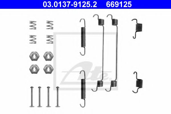 Set accesorii, sabot de frana RENAULT MEGANE I Classic (LA0/1) (1996 - 2006) ATE 03.0137-9125.2 piesa NOUA