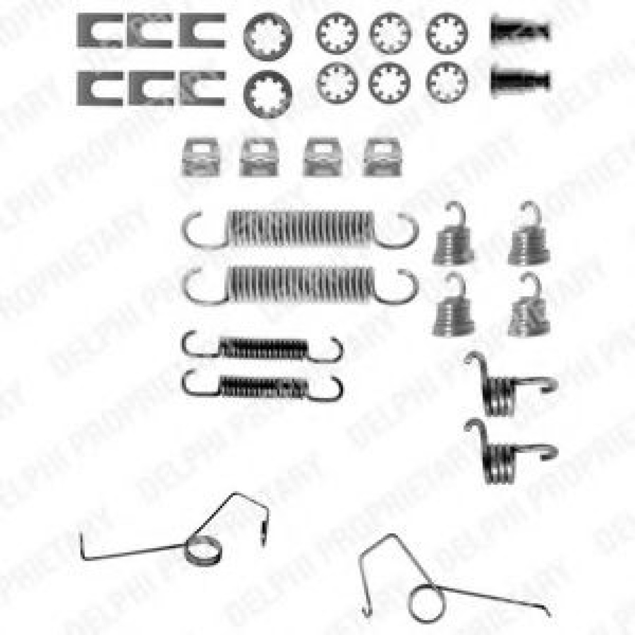 Set accesorii, sabot de frana RENAULT TRAFIC I bus (TXW) (1989 - 2001) DELPHI LY1123 piesa NOUA