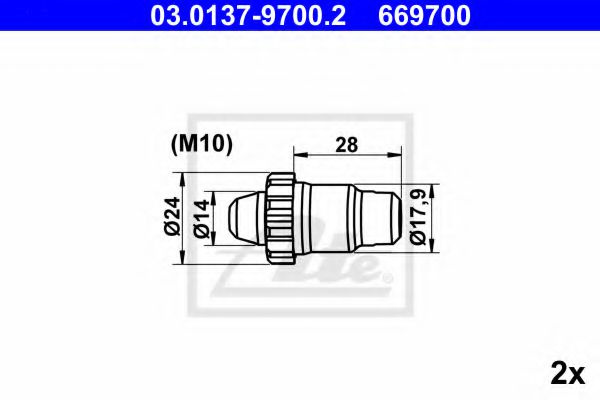 Set accesorii, saboti frana parcare VW MULTIVAN V (7HM, 7HN, 7HF, 7EF, 7EM, 7EN) (2003 - 2015) ATE 03.0137-9700.2 piesa NOUA