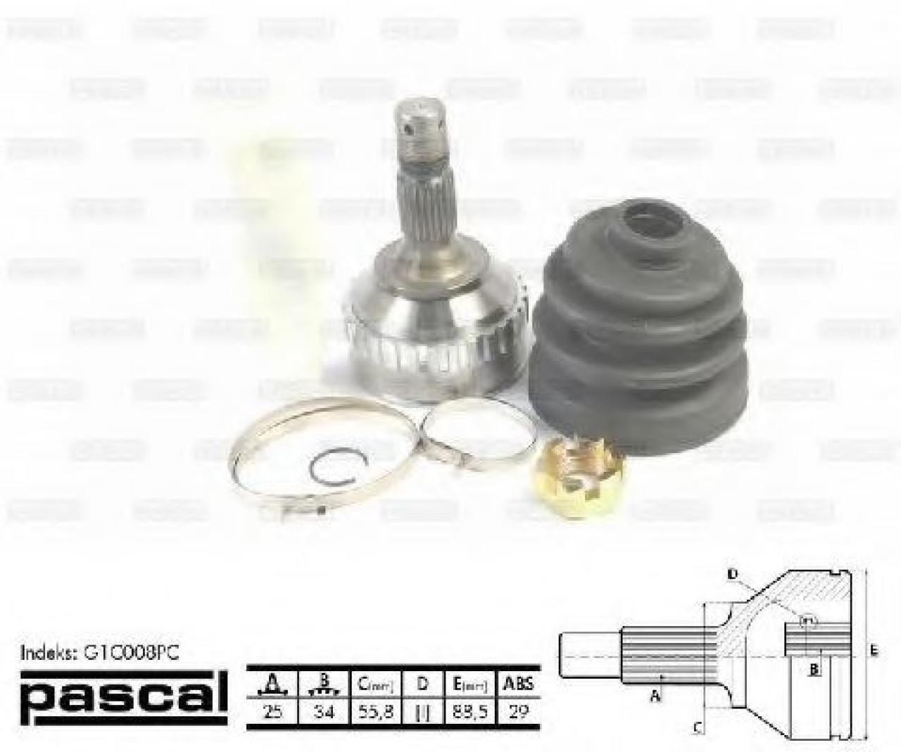 Set articulatie, planetara CITROEN BERLINGO (MF) (1996 - 2016) PASCAL G1C008PC piesa NOUA
