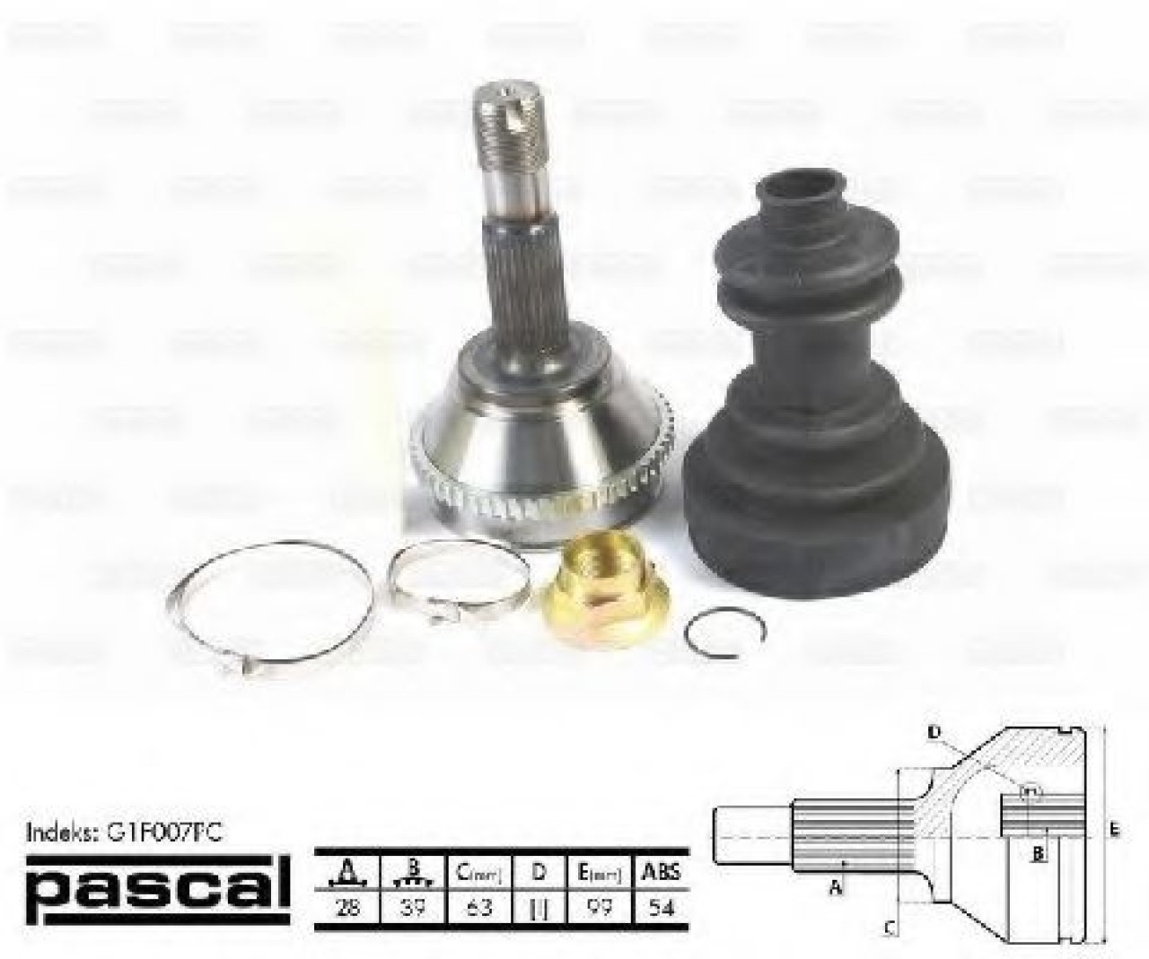 Set articulatie, planetara PEUGEOT BOXER caroserie (230L) (1994 - 2002) PASCAL G1F007PC piesa NOUA