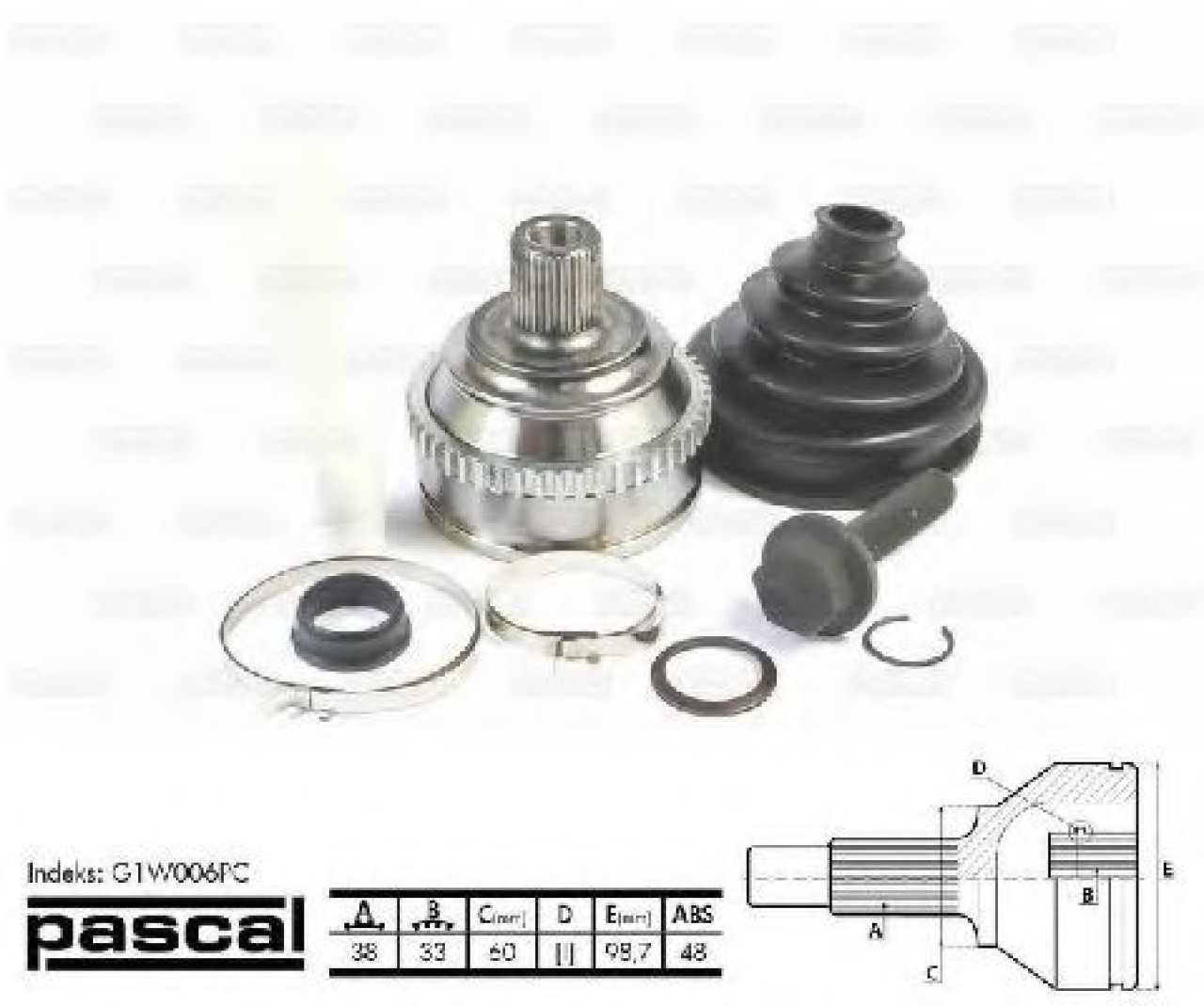 Set articulatie, planetara VW TRANSPORTER IV bus (70XB, 70XC, 7DB, 7DW, 7DK) (1990 - 2003) PASCAL G1W006PC piesa NOUA