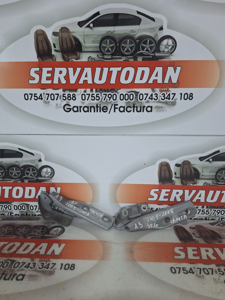 Set balamale capota fata Audi A3 (2003-2008) [8P1] 2.0 Motorina 2006, DREAPTA + STANGA / 8P0023302 / 8P0023301