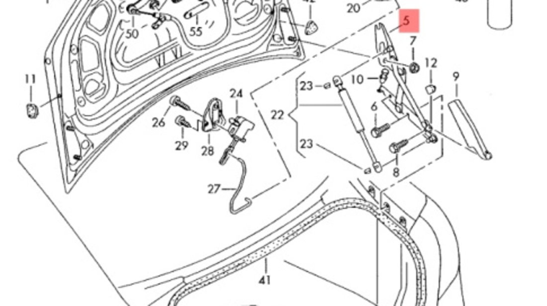 Set balamale capota portbagaj ​Audi A4 B6 (8E2) Sedan 2002 2.0 I OEM 8E5827301C