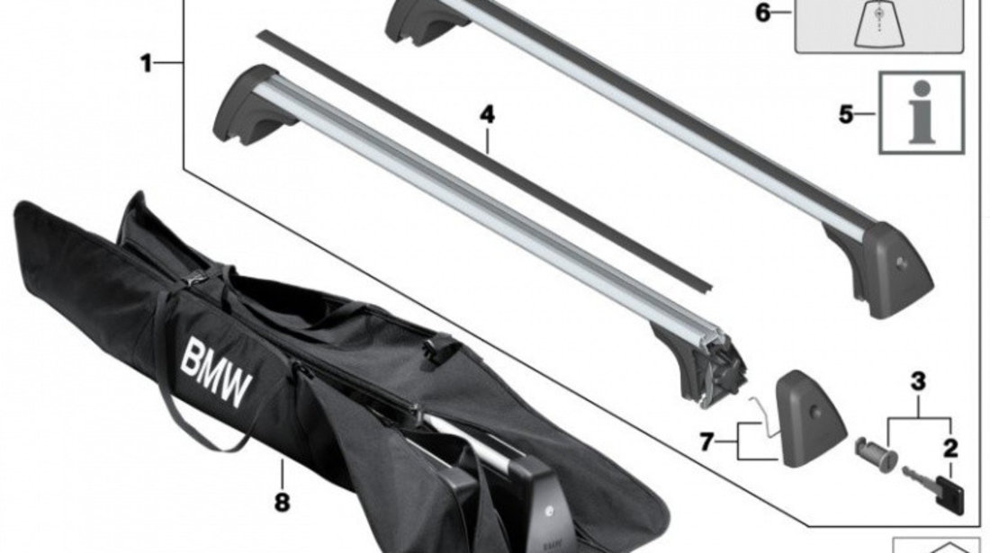 Set Bare Transversale Suport Portbagaj Oe Bmw Seria 1 F21 2011→ 82712361813