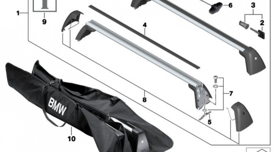 Set Bare Transversale Suport Portbagaj Oe Bmw Seria 3 F30 2011-2018 82712361814