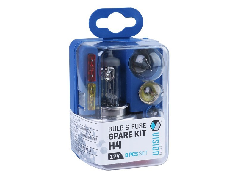 Set Becuri Auto Rezerva Vision H4 12V 60/55W P43T 8 Elemente 58866