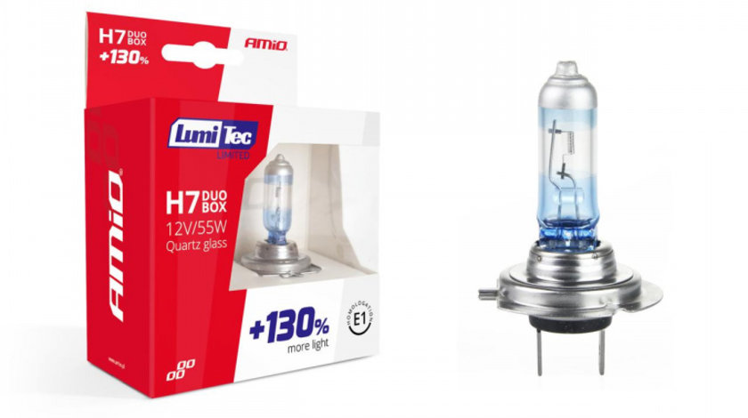 Set becuri cu halogen H7 12V 55W LumiTec LIMITED + 130% DUO BOX AVX-AM01406