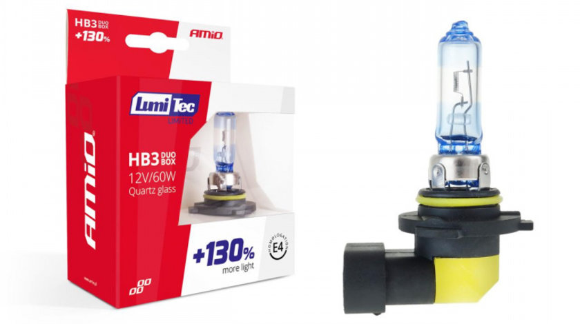 Set becuri cu halogen HB3 12V 60W LumiTec LIMITED + 130% DUO BOX AVX-AM02103