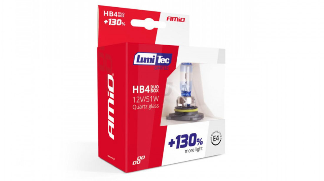 Set becuri cu halogen HB4 12V 51W LumiTec LIMITED + 130% DUO BOX AVX-AM02104
