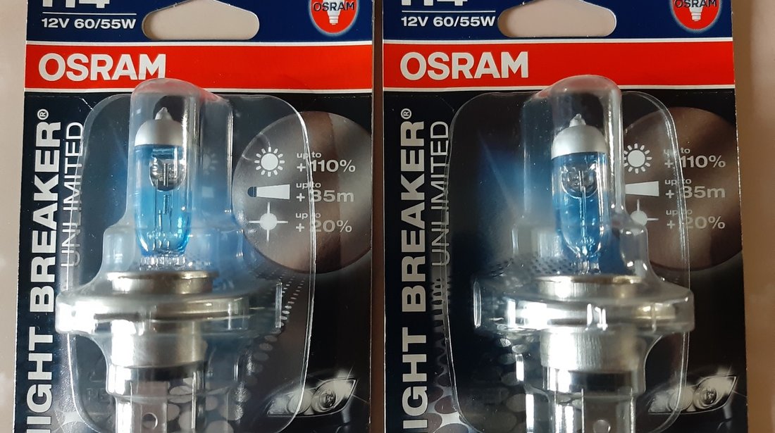 Set becuri Osram H4 si H1 Night Breaker, H7 Cool Blue