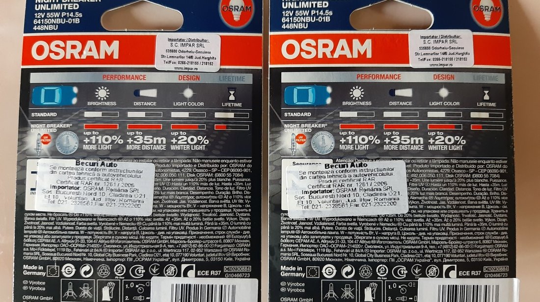 Set becuri Osram H4 si H1 Night Breaker, H7 Cool Blue