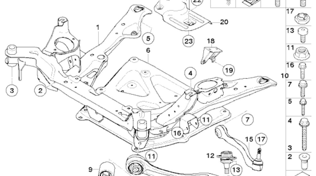 Set bucse reparatie brat inferior fata E 60 xd BMW OE 31120406872