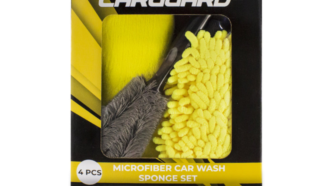 Set burete cu microfibre și perie - Carguard MSC001