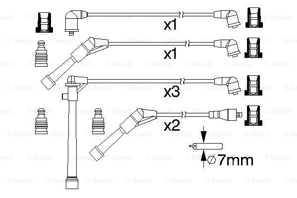 Set cablaj aprindere (0986357174 BOSCH) NISSAN