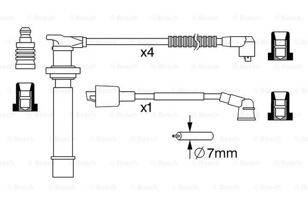 Set cablaj aprindere (0986357280 BOSCH) NISSAN