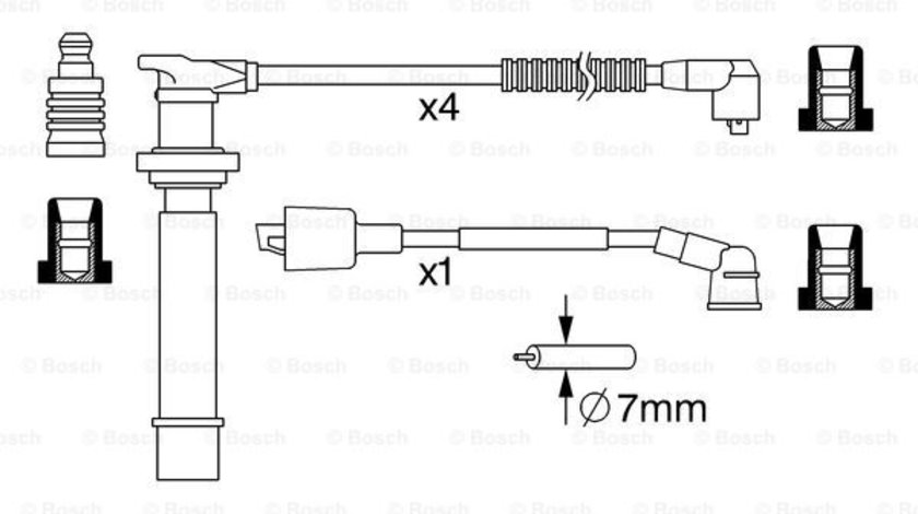 Set cablaj aprindere (0986357280 BOSCH) NISSAN